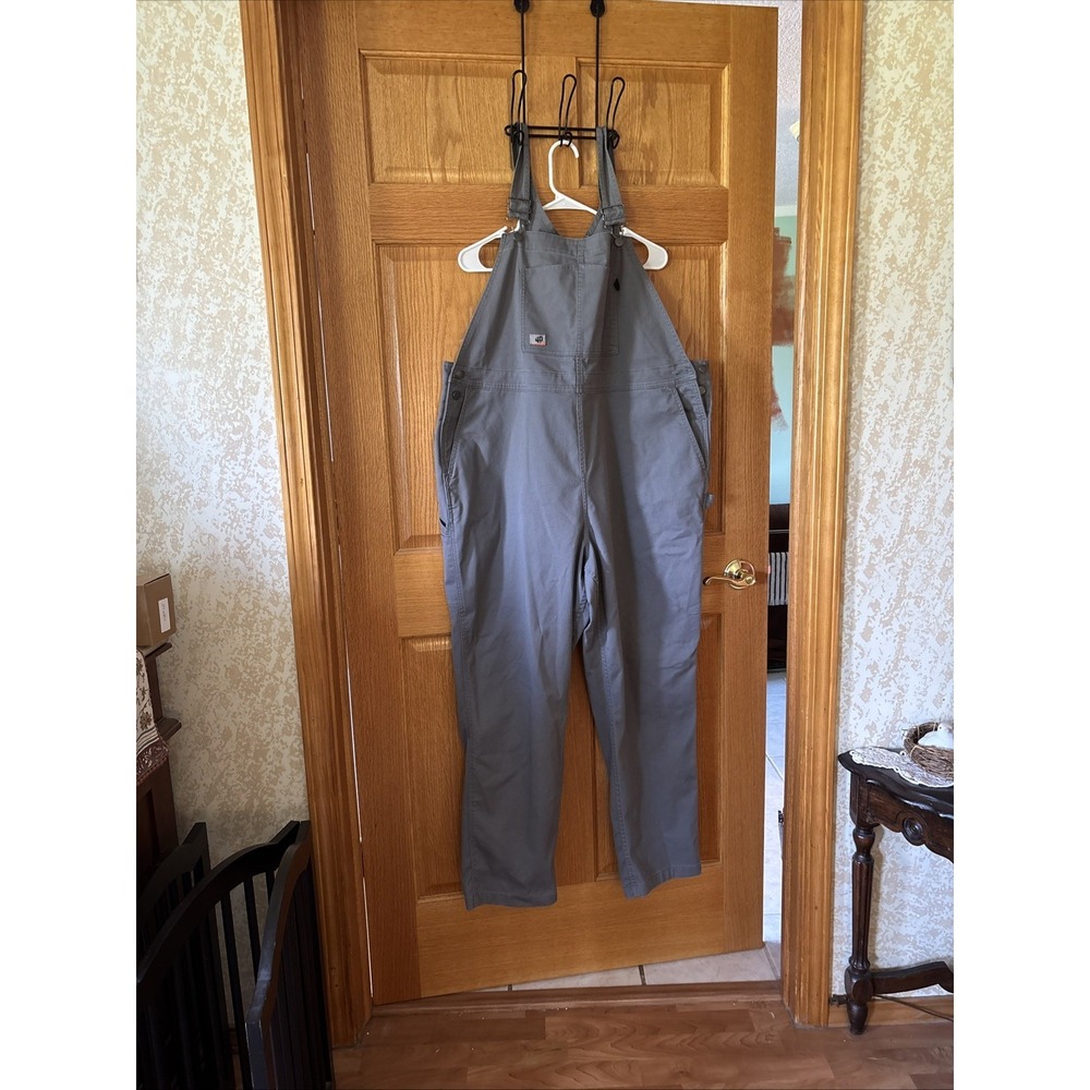 DULUTH TRADING 40 Grit Overalls Women XXL Gray Regular Flex Twill Bib Work